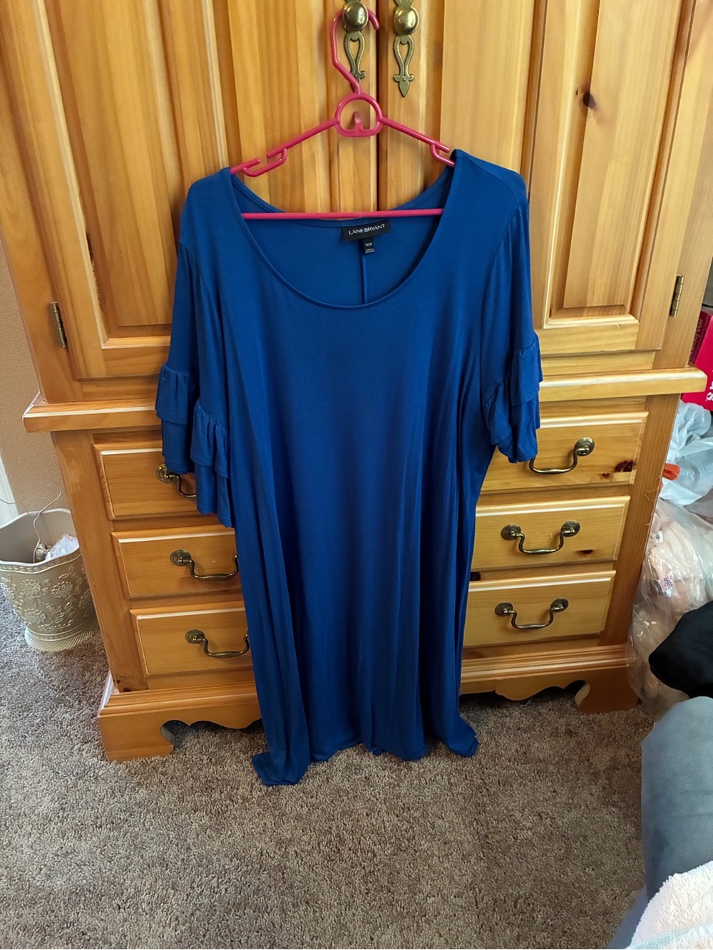 Lane Bryant Royal Blue Ruffle Sleeve Tunic Top